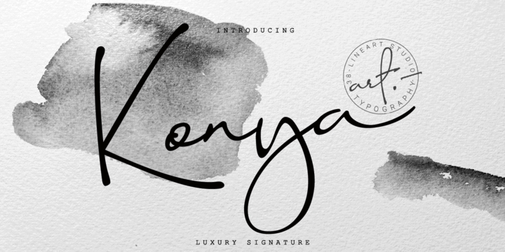 Beispiel einer Konya Regular-Schriftart